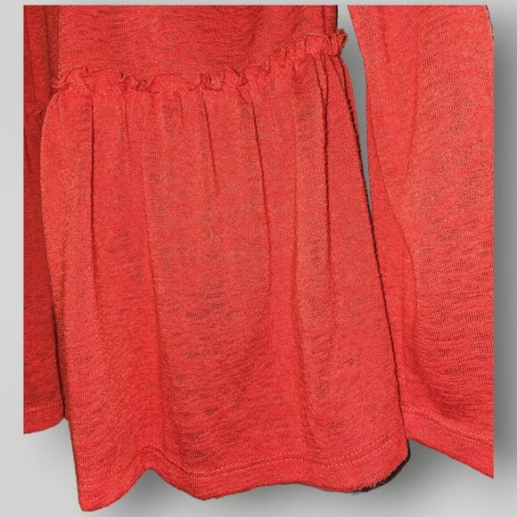 Bobeau Women's M RED Rayon Blend Semi Sheer Long Sleeve Open Front Cardigan - Picture 5 of 11